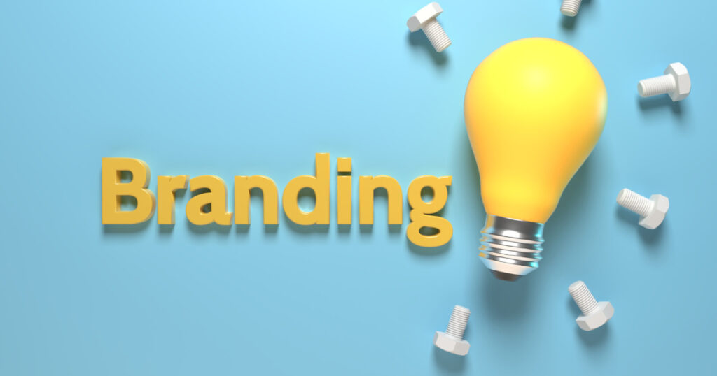 A creative image of a lightbulb and bolts surrounding it illustrating the elements of branding guidelines.